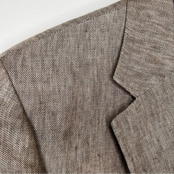 DOLCE & GABBANA Oatmeal Brown Heather Linen Notch Lapel Sport Coat Size 46 - Picture 5 of 16